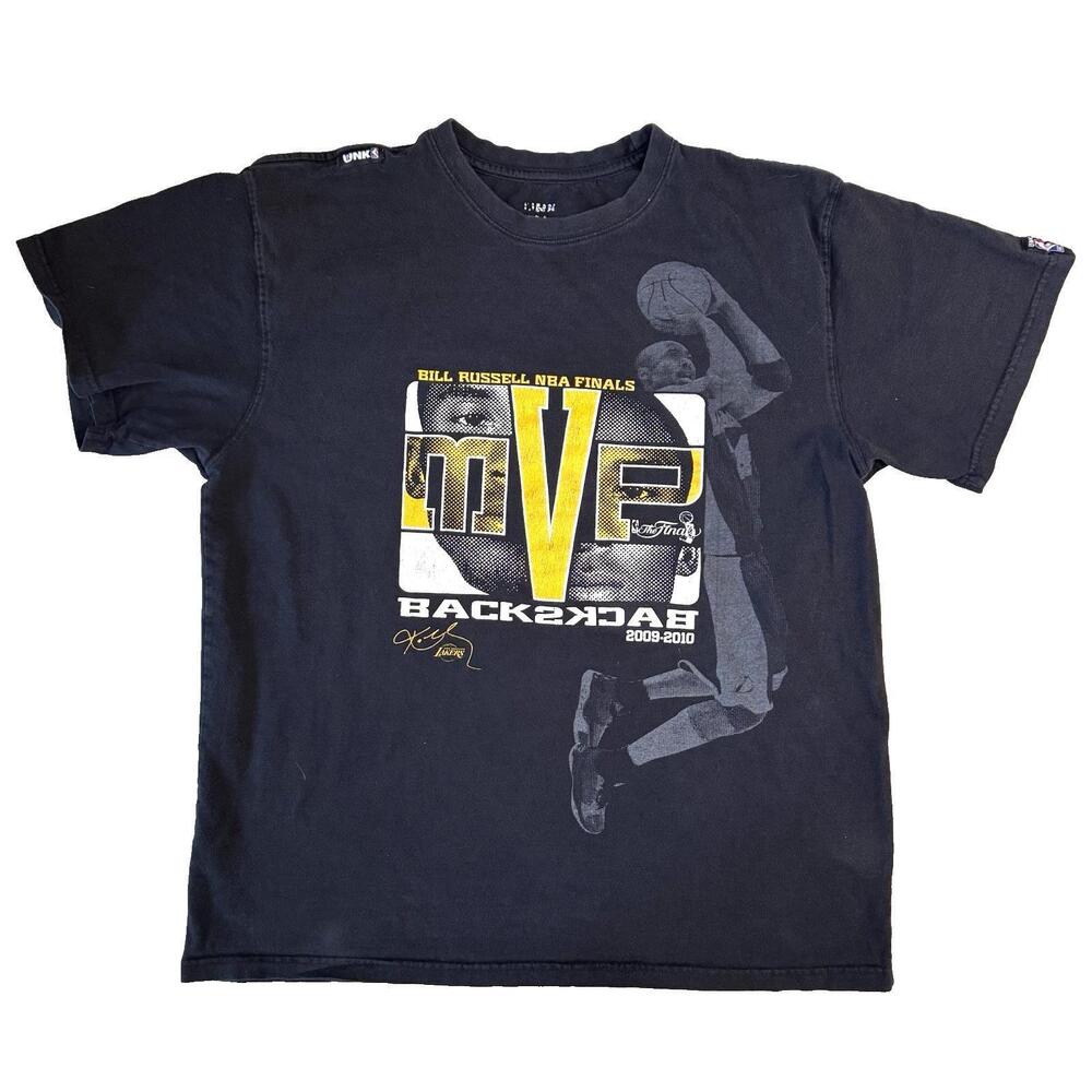 Rare Vtg Unk Kobe Bryant Finals Mvp Shirt Mens M Black Los Angeles Lakers Flaw